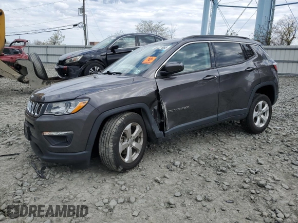 2020 Jeep Compass Latitude with VIN 3C4NJDBB1LT205116, listed as a Copart auction lot 53227985 with 51,688 mi miles and Salvage title. Bid and sale history available at DreamBid. Image 1.