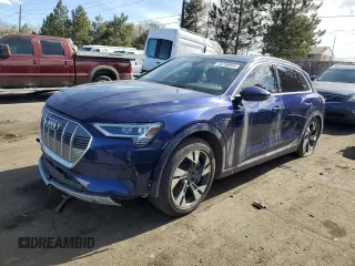 2021 Audi e-tron Premium with VIN WA1AAAGE9MB023564, listed as a Copart auction lot 43758054 with 28,448 mi miles and Salvage Title. Bid and sale history available at carsss.com. Image 1.