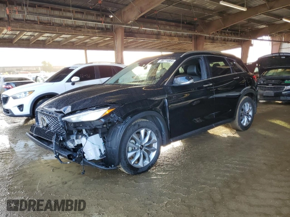 2022 Infiniti QX50 LUXE with VIN 3PCAJ5BA7NF120567, listed as a Copart auction lot 86774864 with 41,106 mi miles and Salvage Title. Bid and sale history available at carsss.com. Image 1.