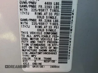 2017 Nissan Rogue S with VIN JN8AT2MT1HW384993, listed as a Copart auction lot 52326945 with 80,266 mi miles and Salvage Title. Bid and sale history available at carsss.com. Image 15.