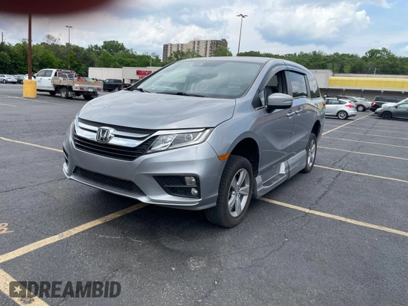 2019 Honda Odyssey EX-L with VIN 5FNRL6H77KB122457, listed as a Copart auction lot 55848825 with 62,462 mi miles and Salvage Title. Bid and sale history available at carsss.com. Image 2.