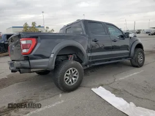 2021 Ford F-150 Raptor with VIN 1FTFW1RG3MFC62242, listed as a Copart auction lot 69325264 with 33,497 mi miles and Salvage Title. Bid and sale history available at carsss.com. Image 3.