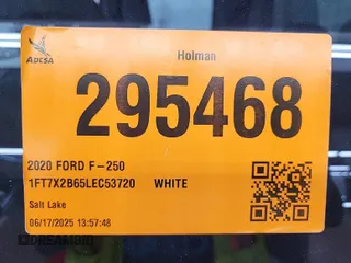 2020 Ford F-250 XL with VIN 1FT7X2B65LEC53720, listed as a IAAI auction lot 42836279 with 125,668 mi miles and . Bid and sale history available at DreamBid. Image 57.