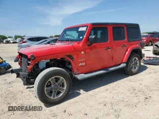 2018 Jeep Wrangler Unlimited Sahara z VIN 1C4HJXEG8JW230642, wystawiony jako Copart lot #56837575 z przebiegiem Nie podano mil oraz Szkoda całkowita • Salvage title. Historia ofert i sprzedaży dostępna na DreamBid. Obrazek 1.