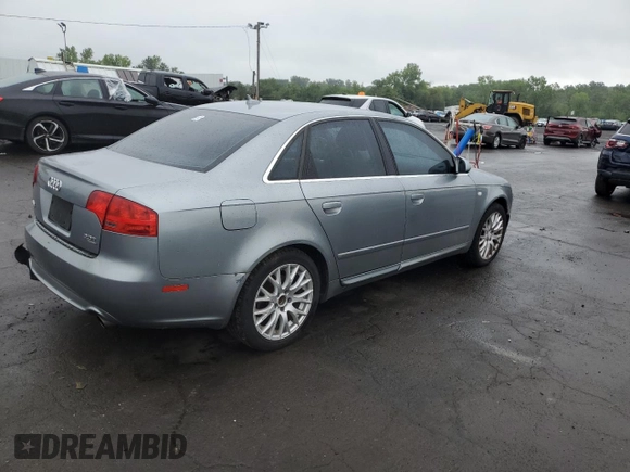 2008 Audi A4 2.0T with VIN WAUDF78E68A155387, listed as a Copart auction lot 61042775 with 155,567 mi miles and Salvage title. Bid and sale history available at DreamBid. Image 3.