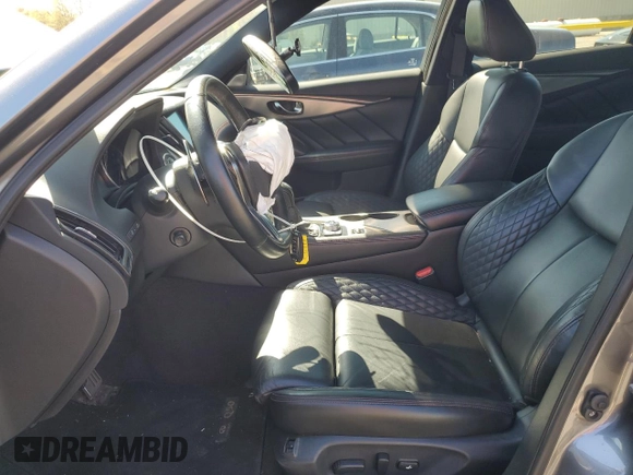 2020 Infiniti Q50 Red Sport 400 with VIN JN1FV7ARXLM660161, listed as a Copart auction lot 54141115 with 78,476 mi miles and Salvage title. Bid and sale history available at DreamBid. Image 7.