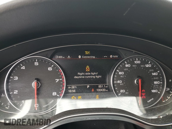 2012 Audi A6 3.0T Prestige with VIN WAUBGAFC0CN003416, listed as a Copart auction lot 45399785 with 100,430 mi miles and Salvage Title. Bid and sale history available at carsss.com. Image 9.
