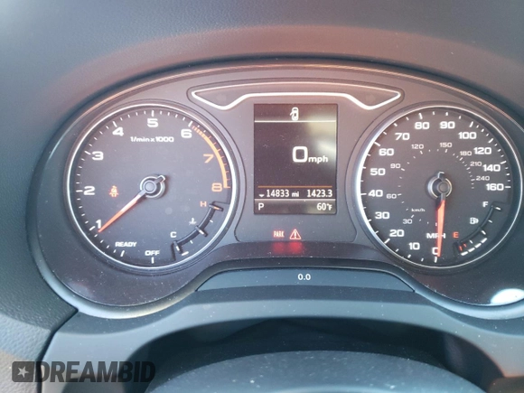 2020 Audi A3 Sedan S line Premium Plus with VIN WAUJEGFF0LA027074, listed as a Copart auction lot 50631724 with 14,833 mi miles. Bid and sale history available at carsss.com. Image 9.