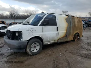 2017 Chevrolet Express Cargo Van with VIN 1GCWGAFG5H1135027, listed as a Copart auction lot 75740684 with 0 mi miles and Salvage Title. Bid and sale history available at carsss.com. Image 1.