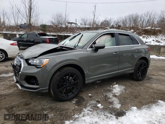 2022 Audi Q3 Premium with VIN WA1AUCF35N1040257, listed as a Copart auction lot 70907502 with 4,005 mi miles. Bid and sale history available at carsss.com. Image 1.