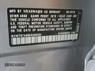 2019 Volkswagen Arteon SEL Premium R-Line z VIN WVWTR7AN8KE006284, wystawiony jako Copart lot #72329094 z przebiegiem 79 689 mil mil oraz Szkoda całkowita • Salvage title. Historia ofert i sprzedaży dostępna na DreamBid. Obrazek 13.