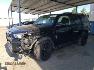 2022 Toyota 4Runner SR5 with VIN JTEEU5JR0N5272381, listed as a Copart auction lot 57591165 with 55,088 mi miles and Salvage title. Bid and sale history available at DreamBid. Image 1.