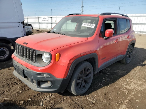 2017 Jeep Renegade Latitude with VIN ZACCJABB9HPF21559, listed as a Copart auction lot 48186465 with 115,739 mi miles and Salvage Title. Bid and sale history available at carsss.com. Image 1.