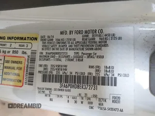 2014 Ford Fusion SE with VIN 3FA6P0HD8ER372731, listed as a IAAI auction lot 39915643 with 136,635 mi miles and . Bid and sale history available at DreamBid. Image 9.