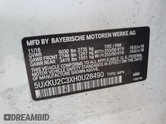 2017 BMW X6 xDrive35i z VIN 5UXKU2C3XH0U28490, wystawiony jako Copart lot #55751435 z przebiegiem 190 919 mil mil oraz Szkoda całkowita • Salvage title. Historia ofert i sprzedaży dostępna na DreamBid. Obrazek 13.