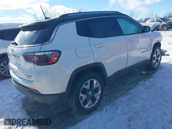 2020 Jeep Compass Limited with VIN 3C4NJDCB6LT146319, listed as a IAAI auction lot 41307313 with 88,894 mi miles. Bid and sale history available at carsss.com. Image 4.