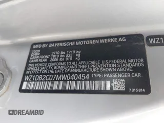 2021 Toyota Supra 2.0 z VIN WZ1DB2C07MW040454, wystawiony jako IAAI lot #42352981 z przebiegiem 30 416 mil mil oraz . Historia ofert i sprzedaży dostępna na DreamBid. Obrazek 9.