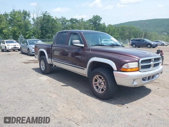 2004 Dodge Dakota SLT with VIN 1D7HG48NX4S649522, listed as a IAAI auction lot 42580132 with 124,037 mi miles and . Bid and sale history available at DreamBid. Image 1.