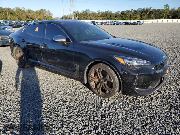 2019 Kia Stinger GT1 with VIN KNAE45LCXK6051385, listed as a Copart auction lot 76497764 with 78,129 mi miles and Non Repairable. Bid and sale history available at DreamBid. Image 4.