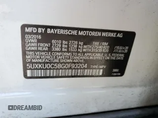 2016 BMW X6 sDrive35i with VIN 5UXKU0C58G0F93204, listed as a Copart auction lot 73562584 with 137,462 mi miles and Salvage Title. Bid and sale history available at carsss.com. Image 13.