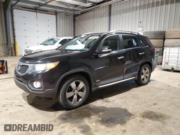 2012 Kia Sorento EX with VIN 5XYKUDA27CG281054, listed as a Copart auction lot 46639705 with 129,816 mi miles and Salvage Title. Bid and sale history available at carsss.com. Image 1.