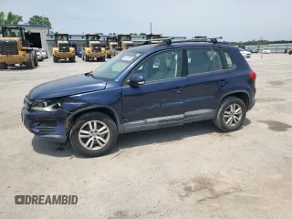 2016 Volkswagen Tiguan S z VIN WVGAV7AXXGW557611, wystawiony jako Copart lot #56075395 z przebiegiem 66 167 mil mil oraz Szkoda całkowita • Salvage title. Historia ofert i sprzedaży dostępna na DreamBid. Obrazek 1.