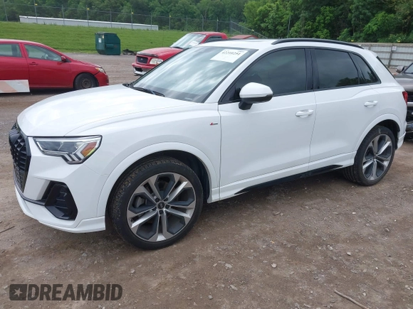 2022 Audi Q3 S line Premium Plus with VIN WA1EECF39N1025078, listed as a IAAI auction lot 42210251 with 28,841 mi miles and . Bid and sale history available at DreamBid. Image 17.