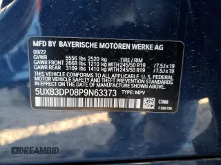 2023 BMW X3 M40i with VIN 5UX83DP08P9N63373, listed as a Copart auction lot 88806845 with 24,155 mi miles and Salvage Title. Bid and sale history available at DreamBid. Image 12.