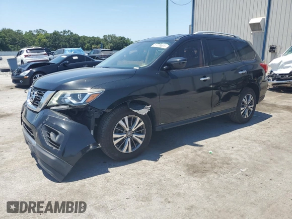 2018 Nissan Pathfinder SV with VIN 5N1DR2MN0JC629021, listed as a Copart auction lot 57286605 with 166,183 mi miles and Salvage title. Bid and sale history available at DreamBid. Image 1.
