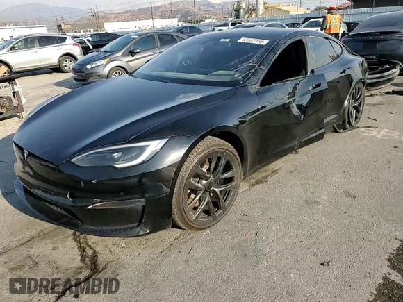 2022 Tesla Model S with VIN 5YJSA1E51NF482745, listed as a Copart auction lot 42562955 with 75,573 mi miles and Salvage Title. Bid and sale history available at DreamBid. Image 11.