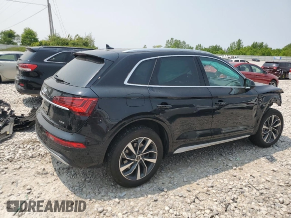 2021 Audi Q5 Premium with VIN WA1AAAFY6M2034114, listed as a Copart auction lot 59096955 with 45,267 mi miles and Clean title. Bid and sale history available at DreamBid. Image 3.