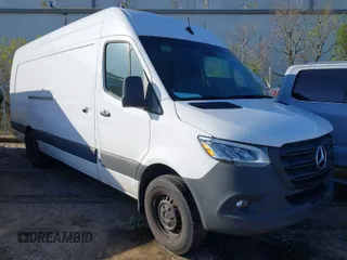 2023 Mercedes-Benz Sprinter Cargo Cargo with VIN W1Y4NDHY9PT149970, listed as a IAAI auction lot 41761849 with 16,884 mi miles and . Bid and sale history available at carsss.com. Image 1.