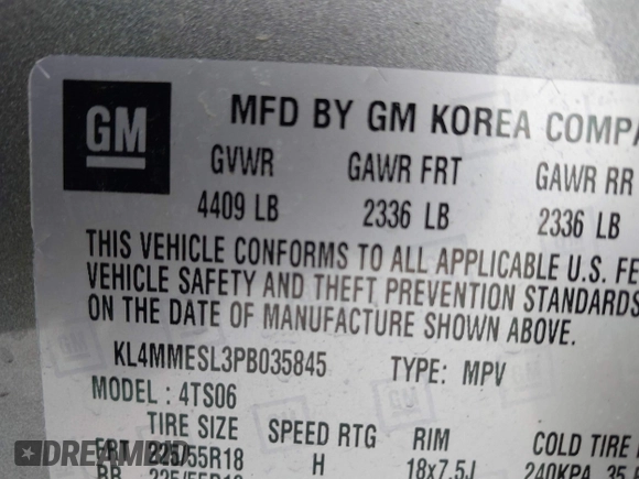 2023 Buick Encore GX Select с VIN KL4MMESL3PB035845, выставлен на аукционе IAAI как лот 41794071 с пробегом 33 437 миль миль и . История ставок и продаж доступна на DreamBid. Изображение 9.