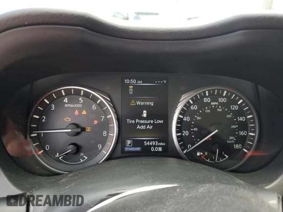2020 Infiniti Q50 Edition 30 with VIN JN1EV7AP4LM205056, listed as a Copart auction lot 51043005 with 54,493 mi miles and Salvage Title. Bid and sale history available at DreamBid. Image 9.