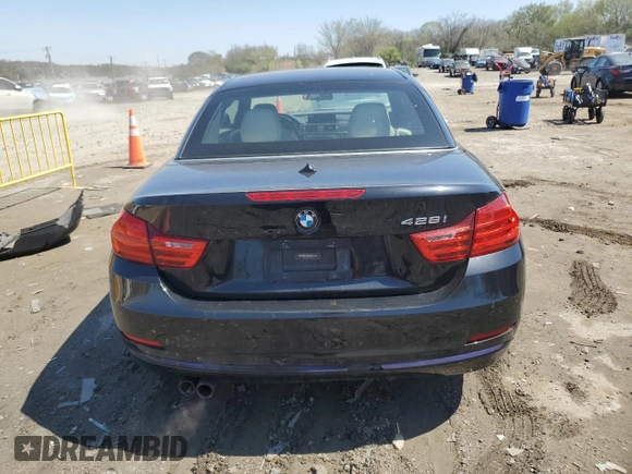 2015 BMW 4 Series 428i with VIN WBA3V7C56F5A24314, listed as a Copart auction lot 52144195 with 55,916 mi miles and Salvage Title. Bid and sale history available at carsss.com. Image 6.