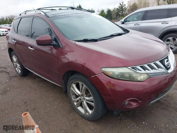 2009 Nissan Murano S with VIN JN8AZ18W59W115281, listed as a IAAI auction lot 41956351 with 237,839 mi miles. Bid and sale history available at carsss.com. Image 1.
