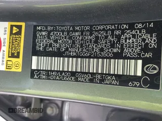 2015 Lexus ES 330 z VIN JTHBK1GG6F2153506, wystawiony jako IAAI lot #42357576 z przebiegiem 142 795 mil mil oraz . Historia ofert i sprzedaży dostępna na DreamBid. Obrazek 9.