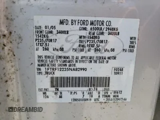 2005 Ford F-150 XL with VIN 1FTRF12235NA82990, listed as a Copart auction lot 50436745 with Not provided miles and Salvage title. Bid and sale history available at DreamBid. Image 14.