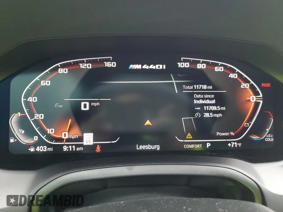 2023 BMW 4 Series M440i with VIN WBA63AW06PFN54632, listed as a Copart auction lot 70994044 with 11,718 mi miles and Salvage title. Bid and sale history available at DreamBid. Image 9.