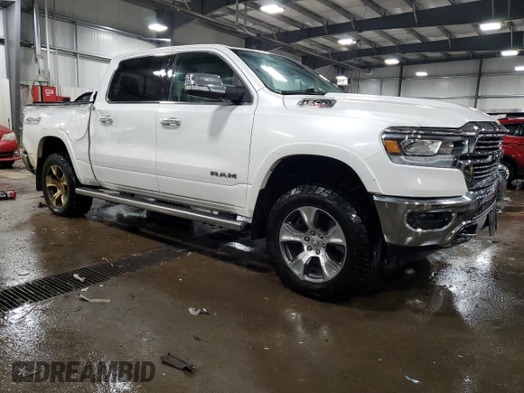 2020 Ram 1500 Laramie with VIN 1C6SRFJM8LN274113, listed as a Copart auction lot 45634455 with 164,629 mi miles and Salvage title. Bid and sale history available at DreamBid. Image 4.