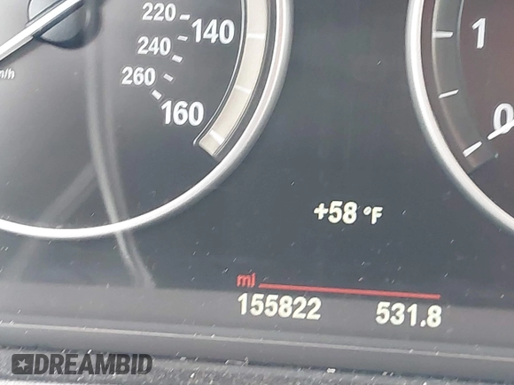 2015 BMW 5 Series 528i with VIN WBA5A5C59FD525158, listed as a IAAI auction lot 41698100 with 155,822 mi miles. Bid and sale history available at carsss.com. Image 7.