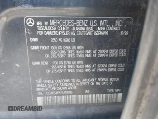2000 Mercedes-Benz M 320/430/500 z VIN 4JGAB54E8YA148786, wystawiony jako IAAI lot #41831892 z przebiegiem Nie podano mil oraz . Historia ofert i sprzedaży dostępna na DreamBid. Obrazek 9.