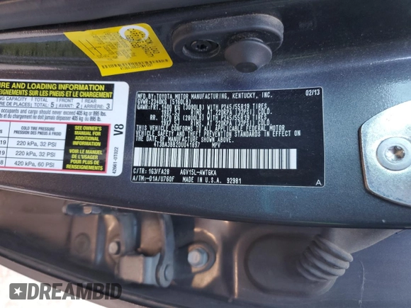 2013 Toyota Venza LE with VIN 4T3BA3BB2DU041897, listed as a Copart auction lot 56373565 with 167,063 mi miles and Salvage title. Bid and sale history available at DreamBid. Image 14.