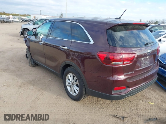 2019 Kia Sorento S V6 with VIN 5XYPGDA54KG559320, listed as a IAAI auction lot 40754605 with 68,555 mi miles. Bid and sale history available at carsss.com. Image 3.