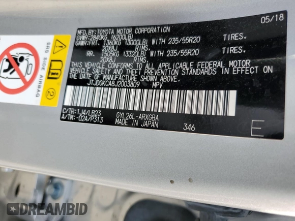 2018 Lexus RX with VIN JTJDGKCA8J2003809, listed as a Copart auction lot 87351074 with Not Provided miles and Salvage Title. Bid and sale history available at carsss.com. Image 14.