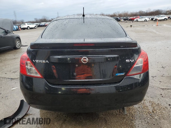 2014 Nissan Versa S with VIN 3N1CN7AP1EL839011, listed as a Copart auction lot 47817415 with 63,059 mi miles and Salvage Title. Bid and sale history available at DreamBid. Image 6.