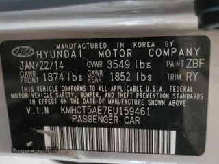 2014 Hyundai Accent GS with VIN KMHCT5AE7EU159461, listed as a Copart auction lot 50651295 with 82,069 mi miles and Salvage Title. Bid and sale history available at carsss.com. Image 14.