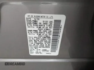 2010 Nissan Murano SL z VIN JN8AZ1MU7AW008659, wystawiony jako IAAI lot #42354251 z przebiegiem 139 616 mil mil oraz . Historia ofert i sprzedaży dostępna na DreamBid. Obrazek 9.