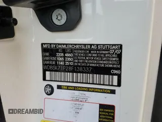 2008 Mercedes-Benz SL 550 z VIN WDBSK71F28F138337, wystawiony jako Copart lot #46896265 z przebiegiem 86 717 mil mil oraz Szkoda całkowita • Salvage title. Historia ofert i sprzedaży dostępna na DreamBid. Obrazek 12.