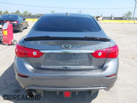2014 Infiniti Q50 Premium with VIN JN1BV7AP5EM672766, listed as a IAAI auction lot 42107952 with 66,929 mi miles. Bid and sale history available at carsss.com. Image 16.